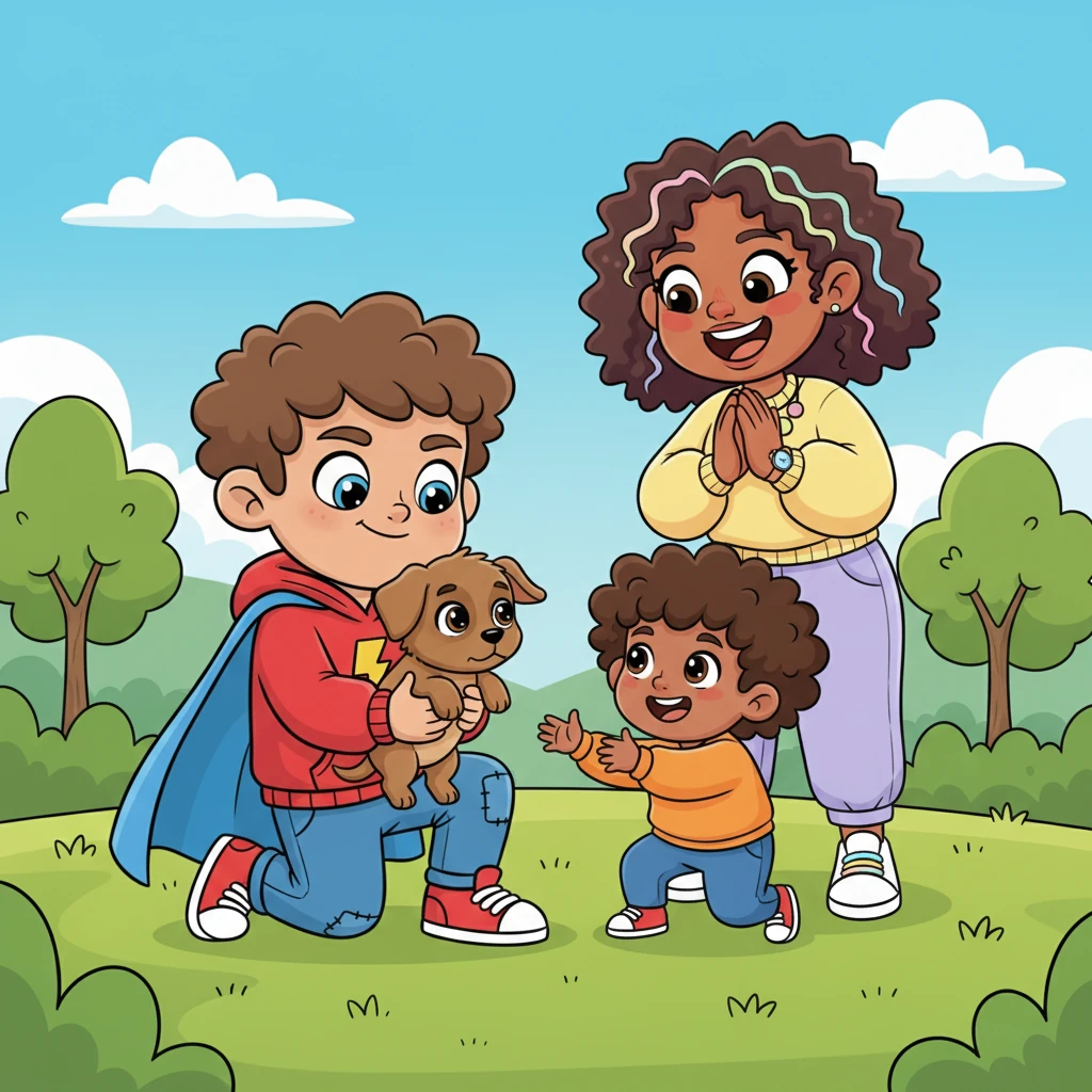 With a determined smile, Leo swooped down, gently scooping up the trembling puppy into his arms. He carefully brought it back to the ground, reuniting it with its overjoyed owner. The owner beamed with relief and gratitude, thanking Leo profusely.