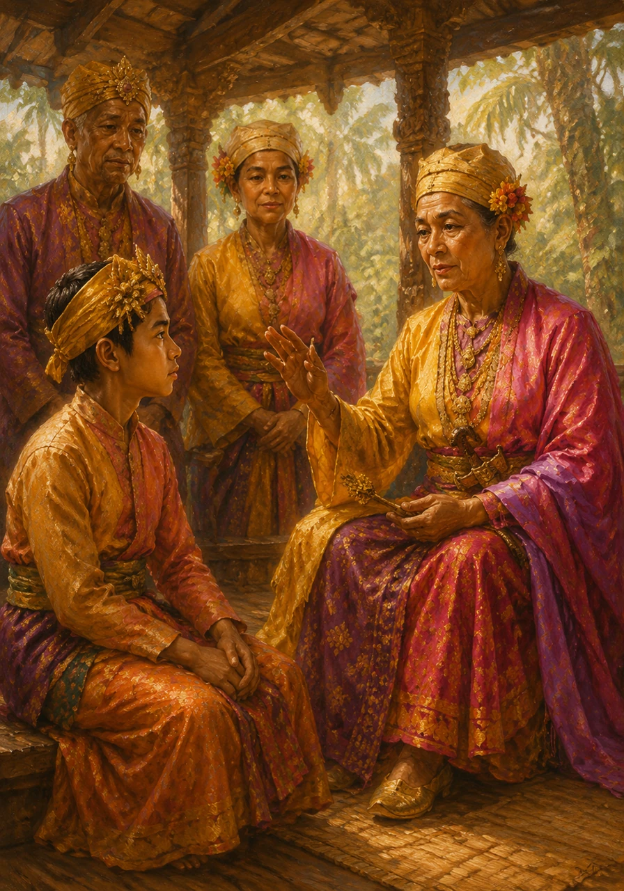 Suatu sore di serambi Arajang, ia melihat seorang pemuda dengan tatapan mata yang sama seperti dirinya dahulu, penuh rasa ingin tahu. Puang Matowa mulai mewariskan ilmu dan kebijaksanaan kuno agar api tradisi Bissu tidak pernah padam ditelan zaman.
