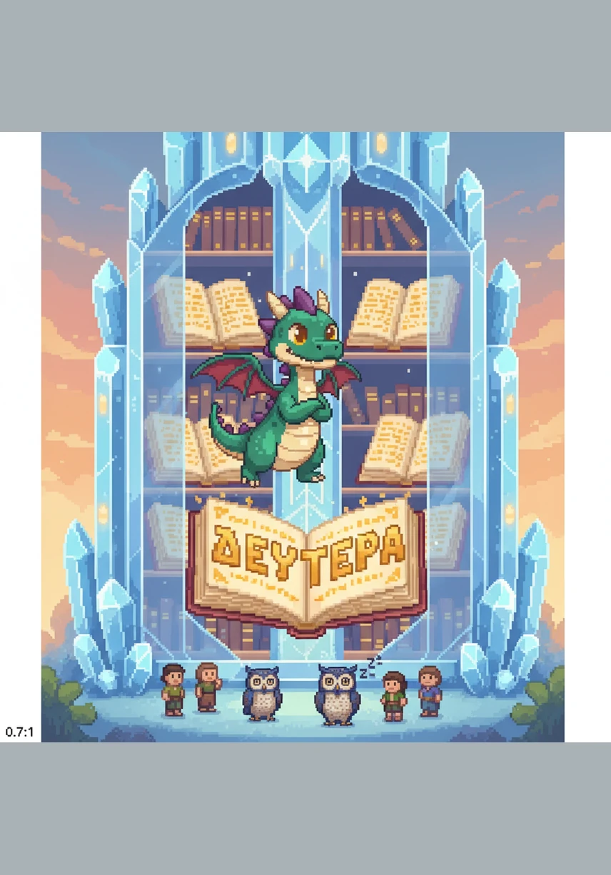 Με μια γρήγορη πτήση, ο Βαρνάβας έφτασε στο κρυστάλλινο Παλάτι του Χρόνου, εκεί όπου οι μέρες φυλάσσονται σαν χρυσές σελίδες σε ένα τεράστιο βιβλίο. Τα μάτια του άστραψαν καθώς εντόπισε τη σελίδα που έγραφε με μεγάλα γράμματα Δευτέρα.