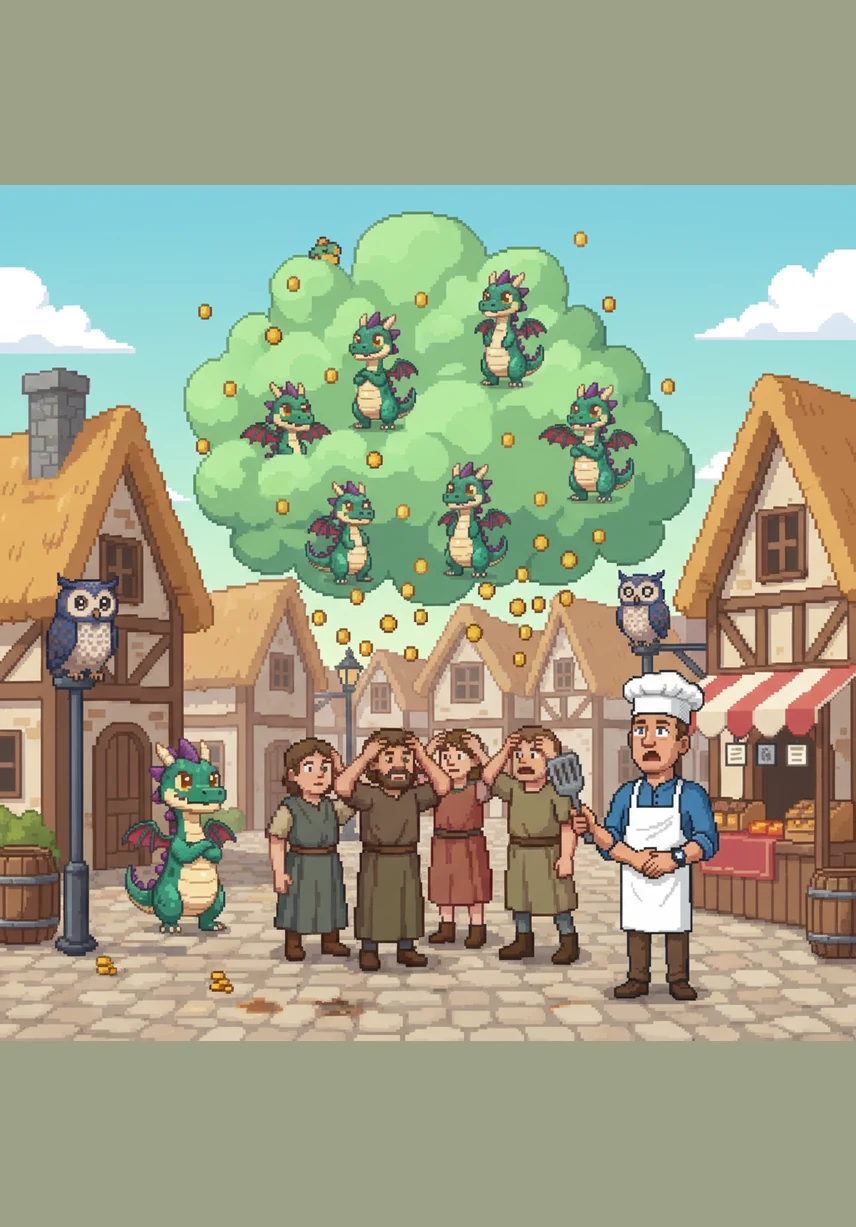 Το επόμενο πρωί, οι κάτοικοι της πόλης ξύπνησαν μπερδεμένοι, κοιτάζοντας τα ρολόγια τους που έδειχναν Τρίτη αντί για Δευτέρα. Η σύγχυση απλώθηκε παντού, καθώς κανείς δεν ήξερε πού πήγε η χαμένη μέρα και οι δουλειές έμειναν μισές.