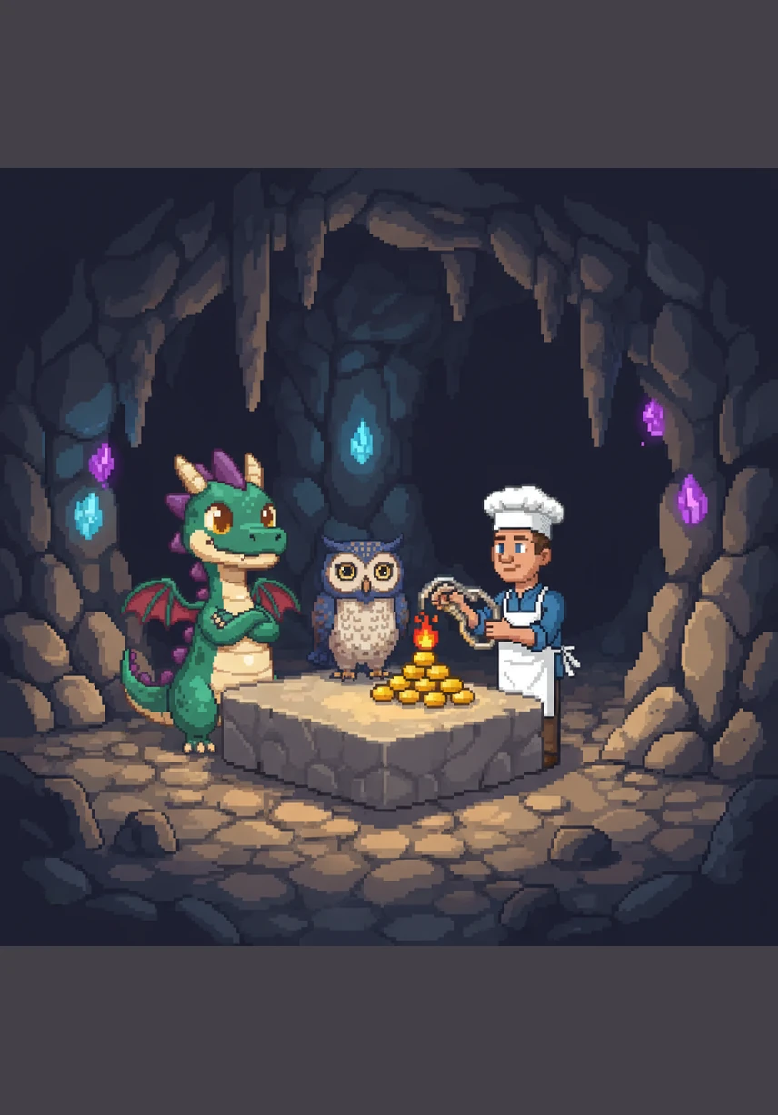 Μια σοφή κουκουβάγια, η φύλακας των ωρών, επισκέφτηκε τον Βαρνάβα στη σπηλιά του και τον βρήκε να κάθεται με μια βαριά κοιλιά. Του εξήγησε ότι ο χρόνος είναι σαν μια αλυσίδα και αν λείπει ένας κρίκος, όλα καταρρέουν.