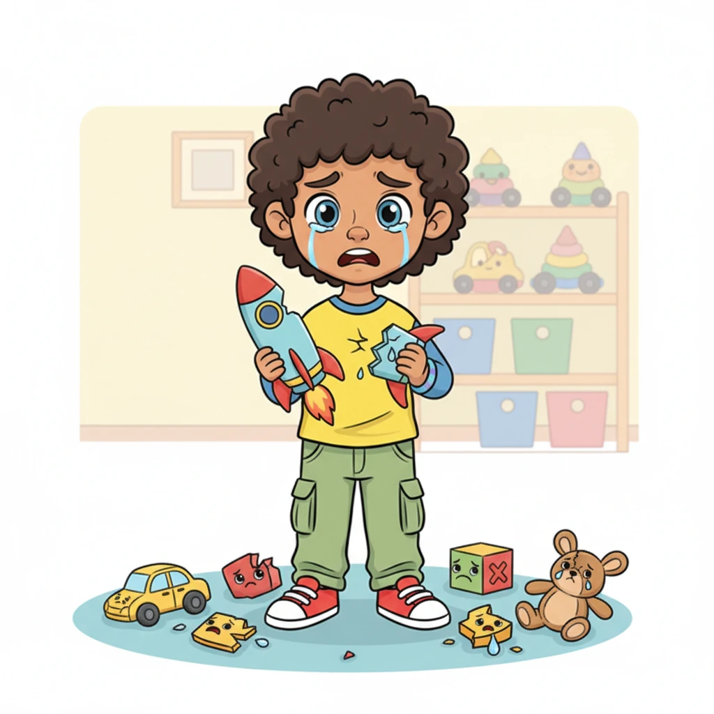 Chewing on hard, unsafe things can even hurt Leo's strong, white teeth, making them cracked and sad. It could also break his toys and other belongings, which would make them sad too! We want to keep teeth and toys happy.