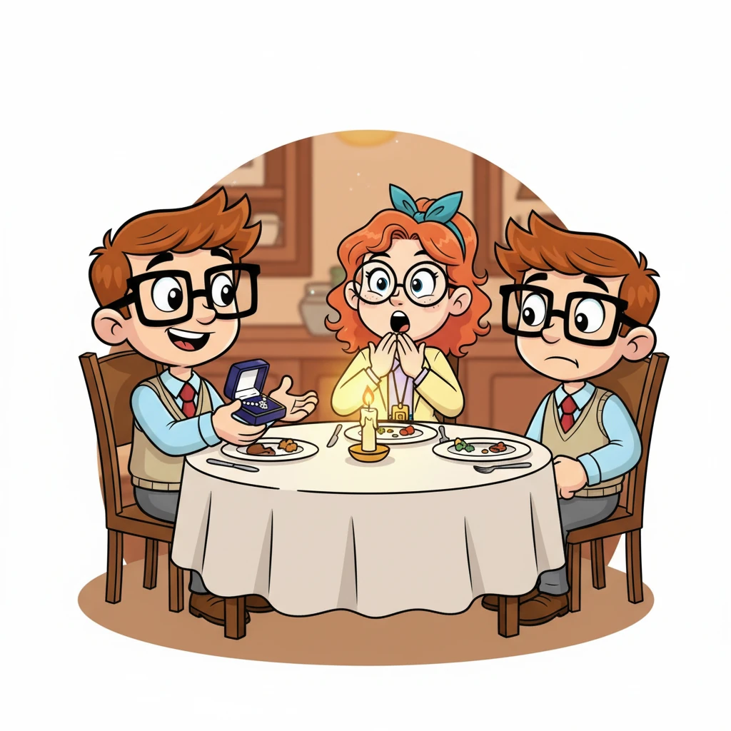 Mid-dinner, Mr. Thorne paused, a twinkle in his eye, and produced a small, velvet box. With a flourish, he opened it to reveal a magnificent, sparkling diamond necklace, its facets catching the candlelight. Eleanor gasped, her hands flying to her mouth in sheer delight, while Arthur's smile faltered, a knot forming in his stomach.