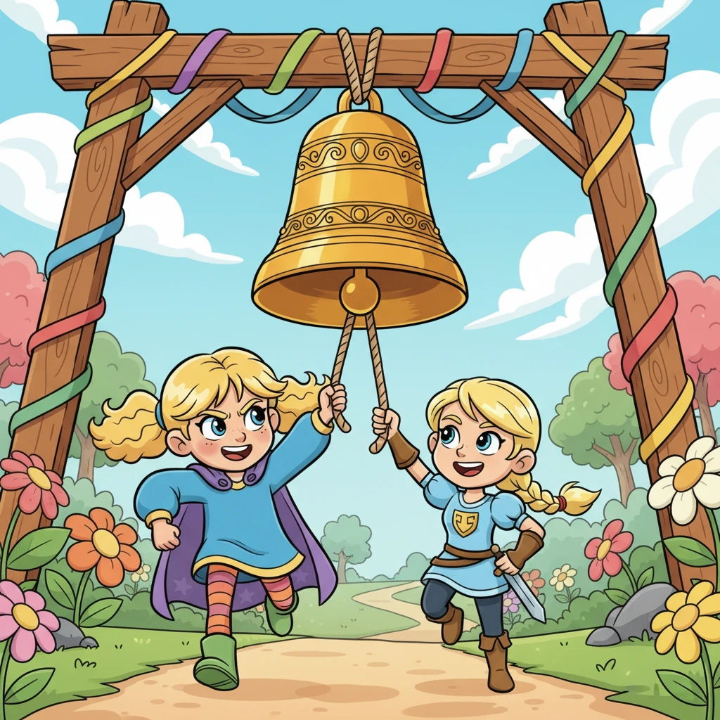 Con i punteggi quasi identici, la tensione salì per il gran finale: chi avrebbe suonato la campana gigante per prima? Stella e Luna si lanciarono in un ultimo sprint, i loro volti pieni di gioia e concentrazione.