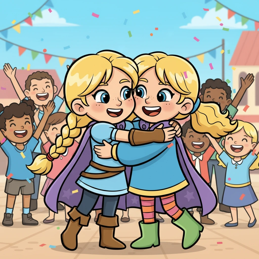 Luna, con un sorriso sincero, abbracciò la sua amica, congratulandosi con lei per la vittoria. La folla esultò, celebrando non solo la vincitrice, ma anche lo spirito di amicizia e il divertimento che avevano condiviso.