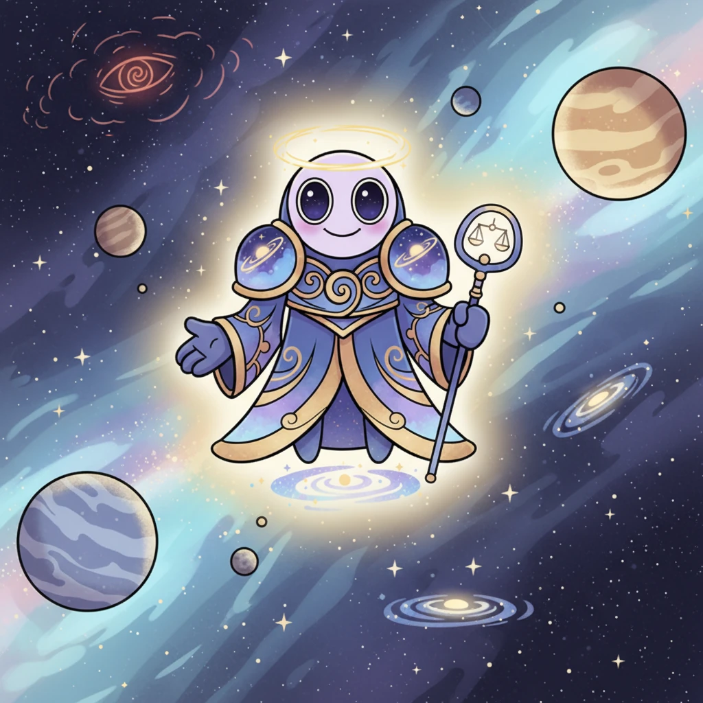 Aetheria now watched over the restored cosmos, a constant beacon of serene light and unwavering balance. While whispers of the Hollow Eye's potential return lingered like a distant echo, she stood as the eternal guardian, a silent promise that order and hope would always prevail. The universe thrived under her watchful, loving gaze.