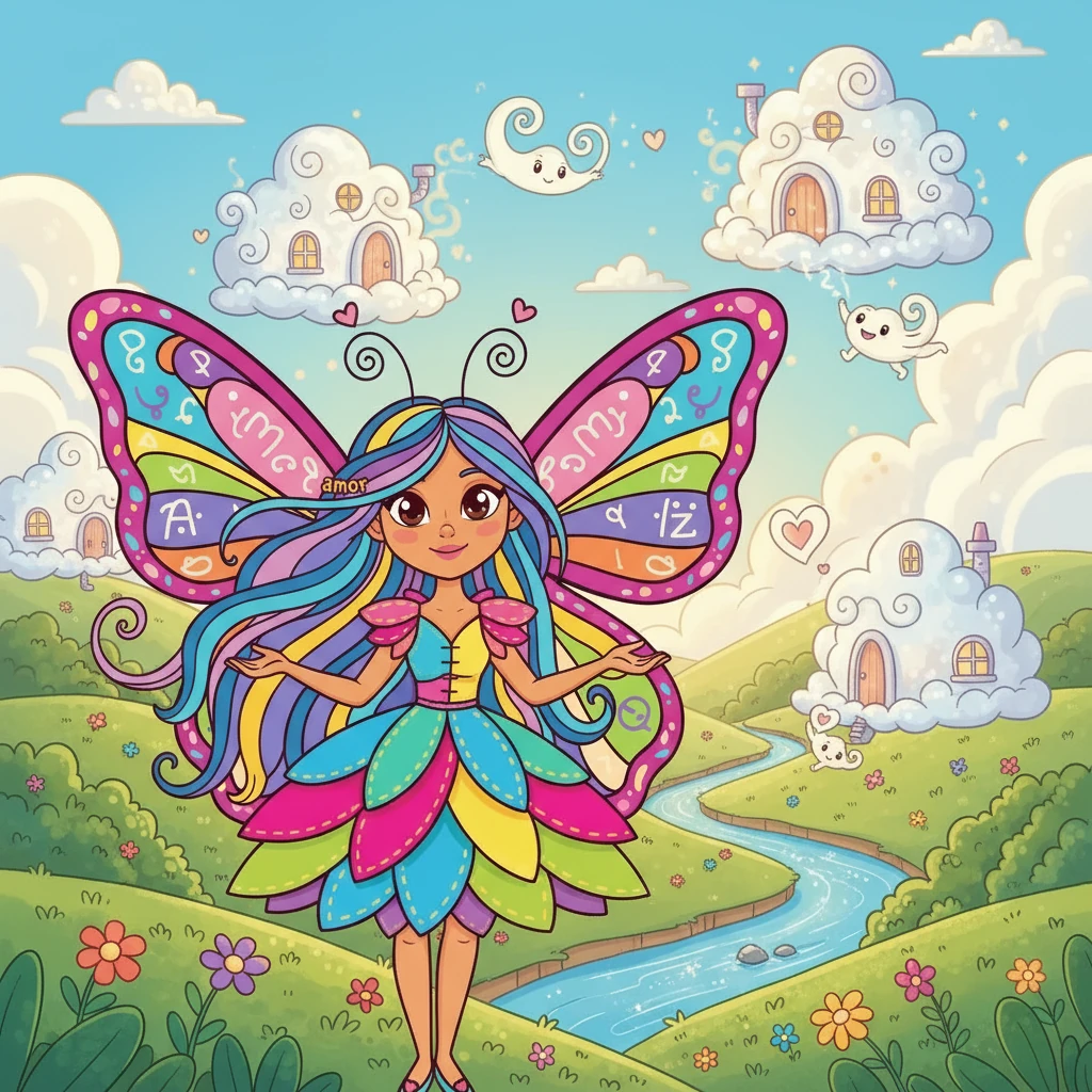 En un valle soleado, se alzaba el Pueblo de las Palabras. Allí, vivían palabras de todos los tipos: alegres, tristes, amables y gruñonas. Las palabras suaves, como “abrazo” y “gracias”, vivían en casitas de nubes, siempre listas para jugar.