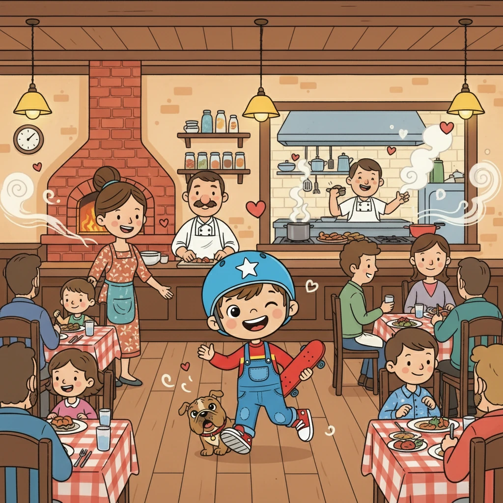 Laurent et Sylvie ont ouvert un restaurant chaleureux. Mélissa courait entre les tables avec enthousiasme, et Clément était en cuisine. L'odeur des plats alléchants flottait dans l'air, et l'amour mijotait aussi dans la chaleur des cuisines.