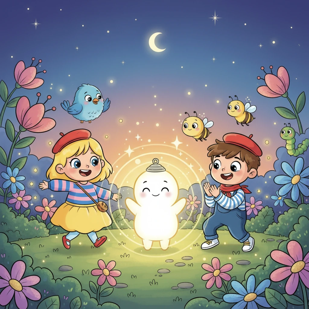 Entourée de ses nouveaux amis, Lumi réalisa que sa lumière était la plus belle quand elle était partagée et utilisée pour aider. Elle ne se sentait plus petite ou timide; au contraire, elle se sentait immense et pleine de joie. Le jardin entier semblait scintiller d'une lumière collective de bonheur et d'amitié.