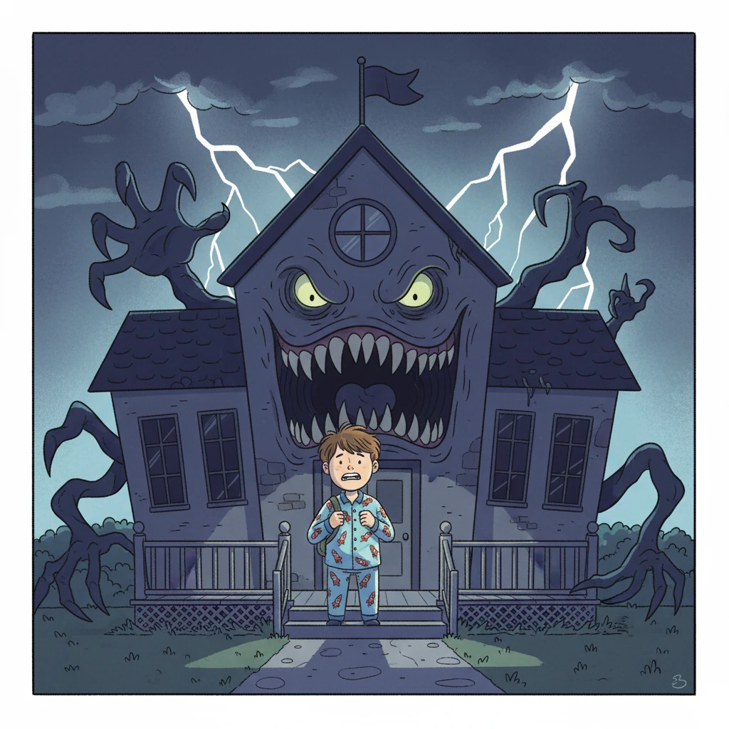 In Mac's mind, school wasn't a building with classrooms. It was a monstrous being, lurking just beyond his doorstep, ready to swallow him whole.