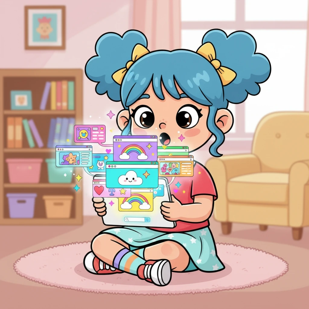 रियाने टॅबलेट चालू केला आणि पहिल्यांदाच इंटरनेटवर आली. तिला तिच्या आवडत्या कार्टून पात्राबद्दल माहिती शोधायची होती. स्क्रीनवर रंगीबेरंगी वेबपेजेस उघडताना तिला खूप आश्चर्य वाटले.