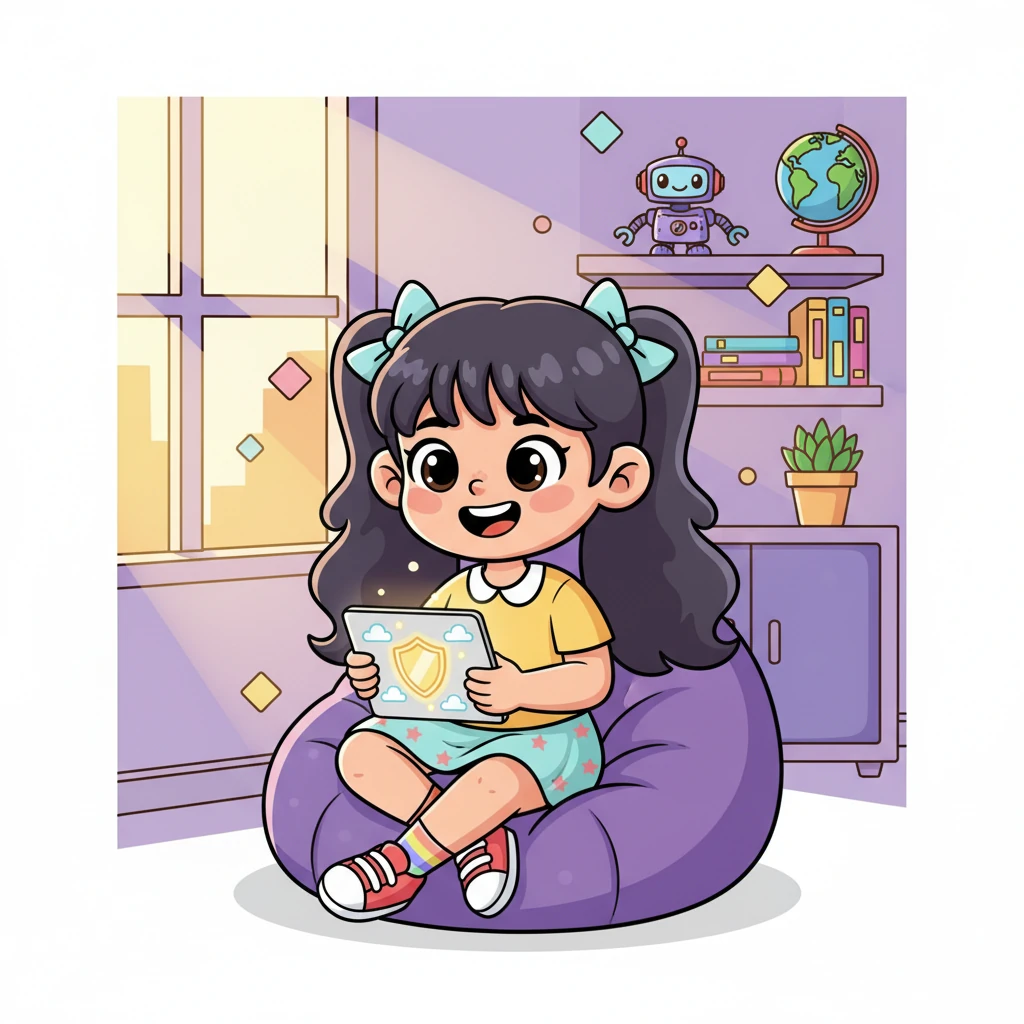 रिया आता आत्मविश्वासाने आणि आनंदाने तिचा टॅबलेट वापरत होती. तिला माहित होते की ती ऑनलाइन सुरक्षित कशी राहायची आणि तंत्रज्ञानाचा जबाबदारीने कसा वापर करायचा. तिने तिच्या डिजिटल प्रवासात एक नवीन अध्याय सुरू केला होता.