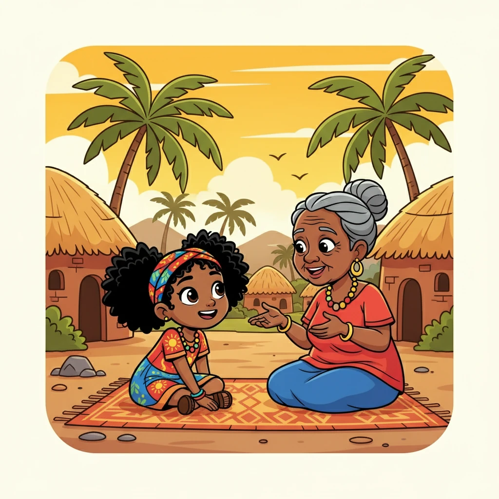 Ayana, uma menina de cabelos crespos e olhos brilhantes, vivia em uma vibrante vila africana. Ela adorava ouvir as histórias de sua avó, que falava sobre os antepassados e suas tradições. A cada dia, Ayana sentia uma curiosidade crescente sobre suas raízes.