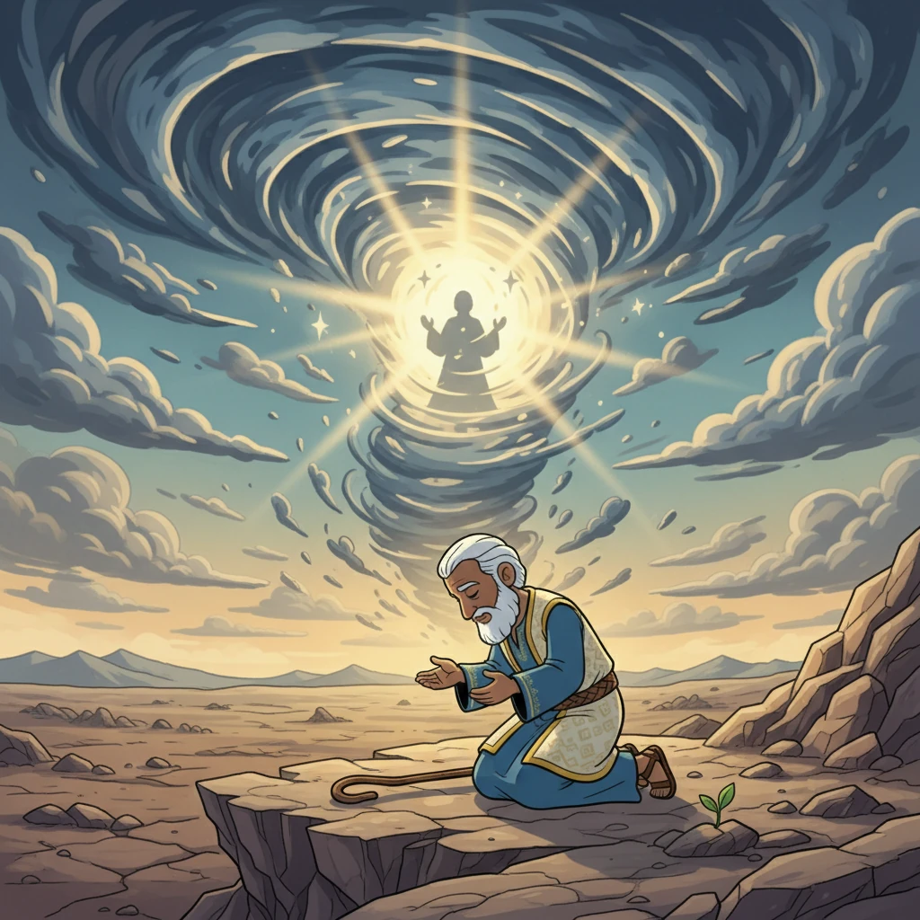 Finalmente, Dios respondió a Job desde un torbellino, recordándole su poder y su sabiduría. Job, abrumado por la presencia divina, reconoció la incomprensibilidad de los caminos de Dios. Hubo silencio y asombro, la promesa de una gran recompensa.