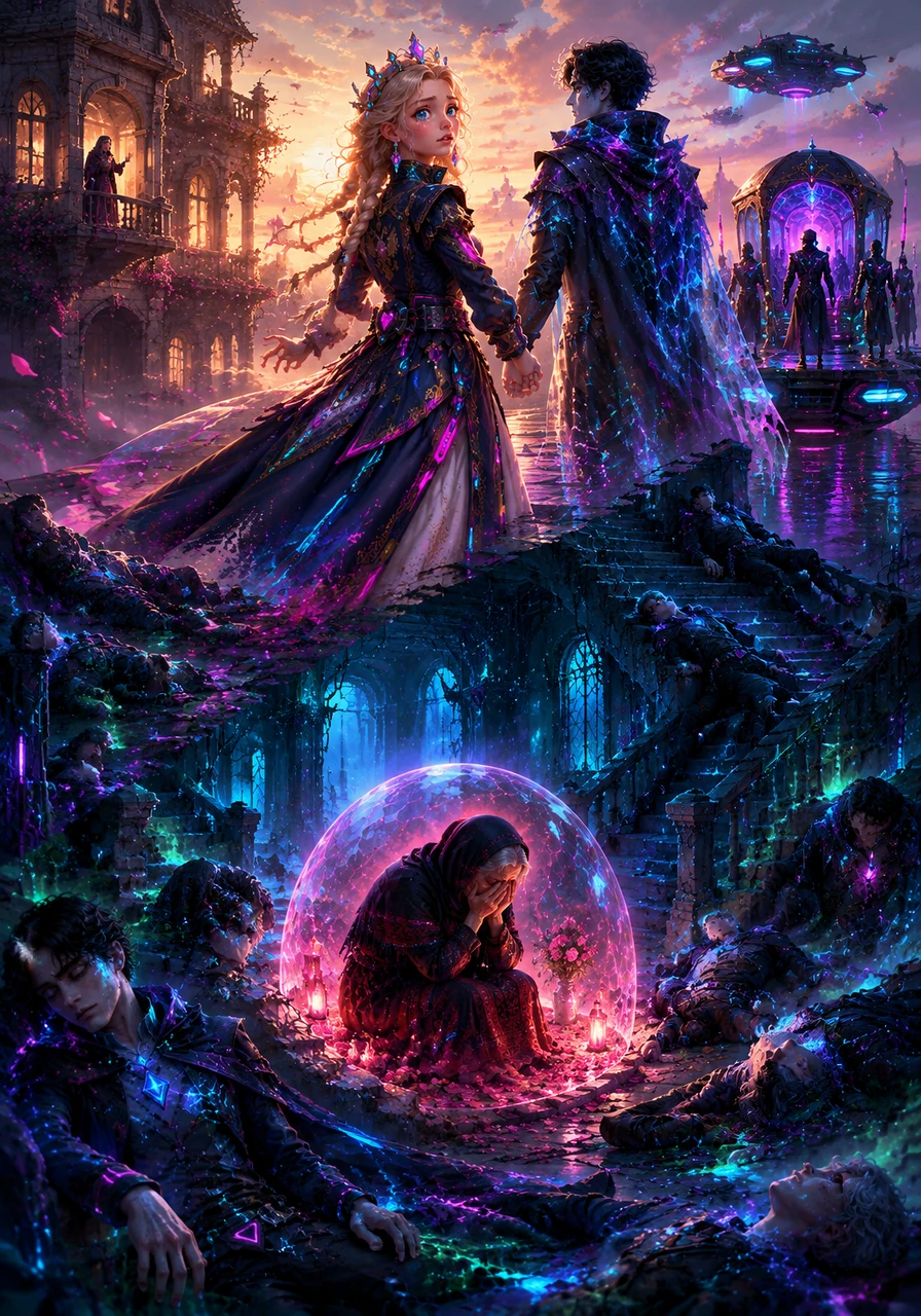Doruntina marries the foreign prince and departs for her new home, leaving her family behind in their stone villa. Not long after her departure, a terrible plague sweeps through the homeland, tragically claiming the lives of all nine brothers and leaving the mother entirely alone in her overwhelming grief.