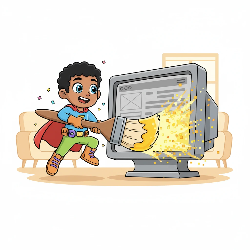 Then came the color! Pixel dipped her biggest brush into a pot of sunshine yellow and swished it across a section of the screen. Instantly, a corner of the old website exploded with a vibrant, cheerful glow, making the surrounding dullness seem even grayer by comparison.