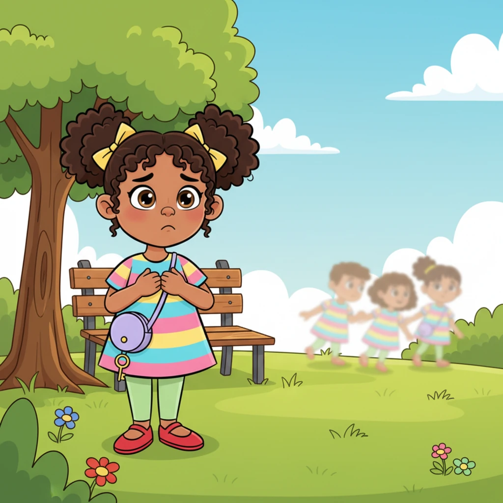 Sofia's chest felt tight, like when she lost a favorite toy, as she longed to join the fun. She didn't understand why the other children were drifting away, but the quiet made her heart feel a little sad and squeezed.