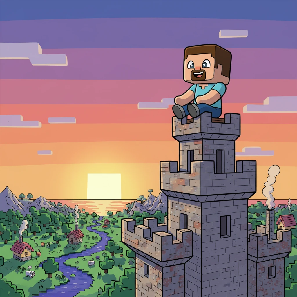 As the sun dipped below the blocky horizon, painting the sky in shades of orange and purple, Bob sat atop his grand castle. He looked out over his vibrant world, a wide smile spreading across his face. He finally understood: the "Minecraft Code" wasn't a secret formula, but the boundless power of creativity, imagination, and shared fun.