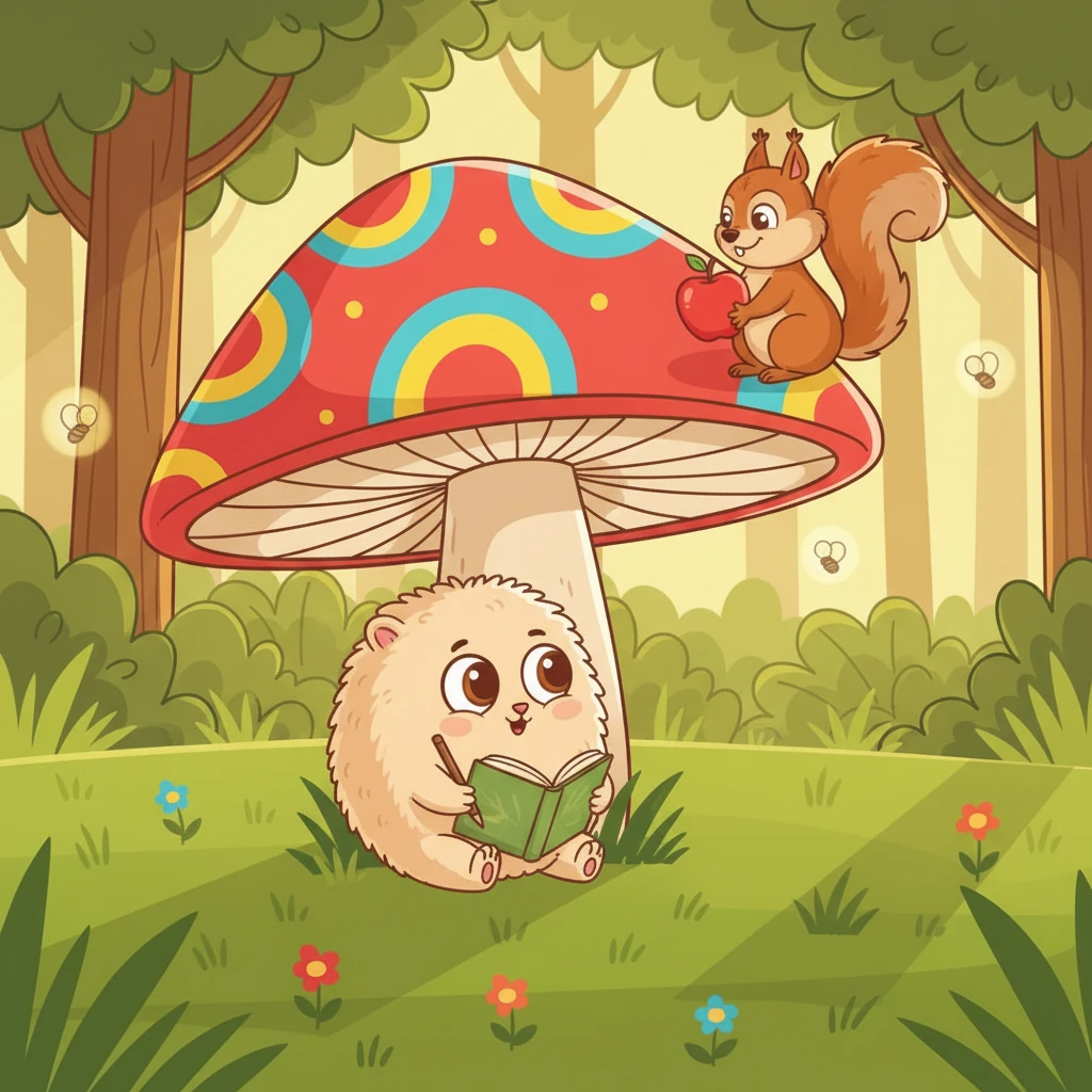 Pip decided to draw pictures of all their new friends in a little leaf-bound book. They carefully sketched the squirrel, the swan, the bunnies, and even the fireflies, remembering each happy moment.