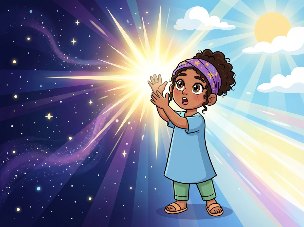 Entonces, Dios dijo: «¡Que haya luz!». Y al instante, la luz brilló, separando la oscuridad. Dios vio que la luz era buena y la llamó «Día», y a la oscuridad la llamó «Noche».