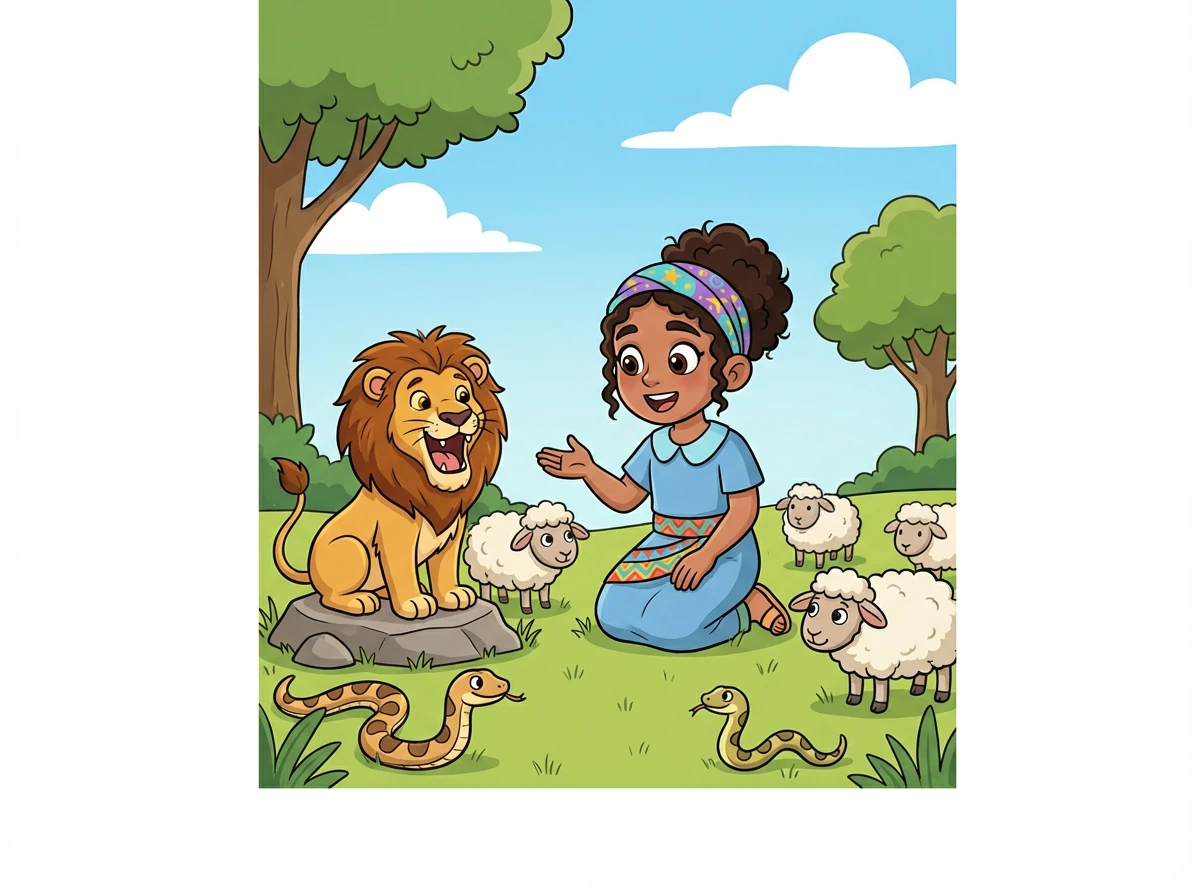 Dios dijo: «¡Que la tierra produzca animales salvajes, animales domésticos y reptiles!». Y la tierra se llenó de leones rugientes, ovejas lanudas y serpientes deslizantes.