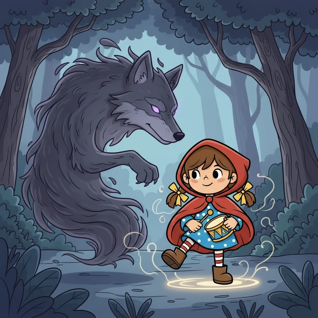 She met the Wolf, not of fang and fur, but of whispers and smoke. He claimed to have brought peace, but Red knew he had stolen their rhythm. Remembering her grandmother's words, she began to dance, her steps a defiant beat.