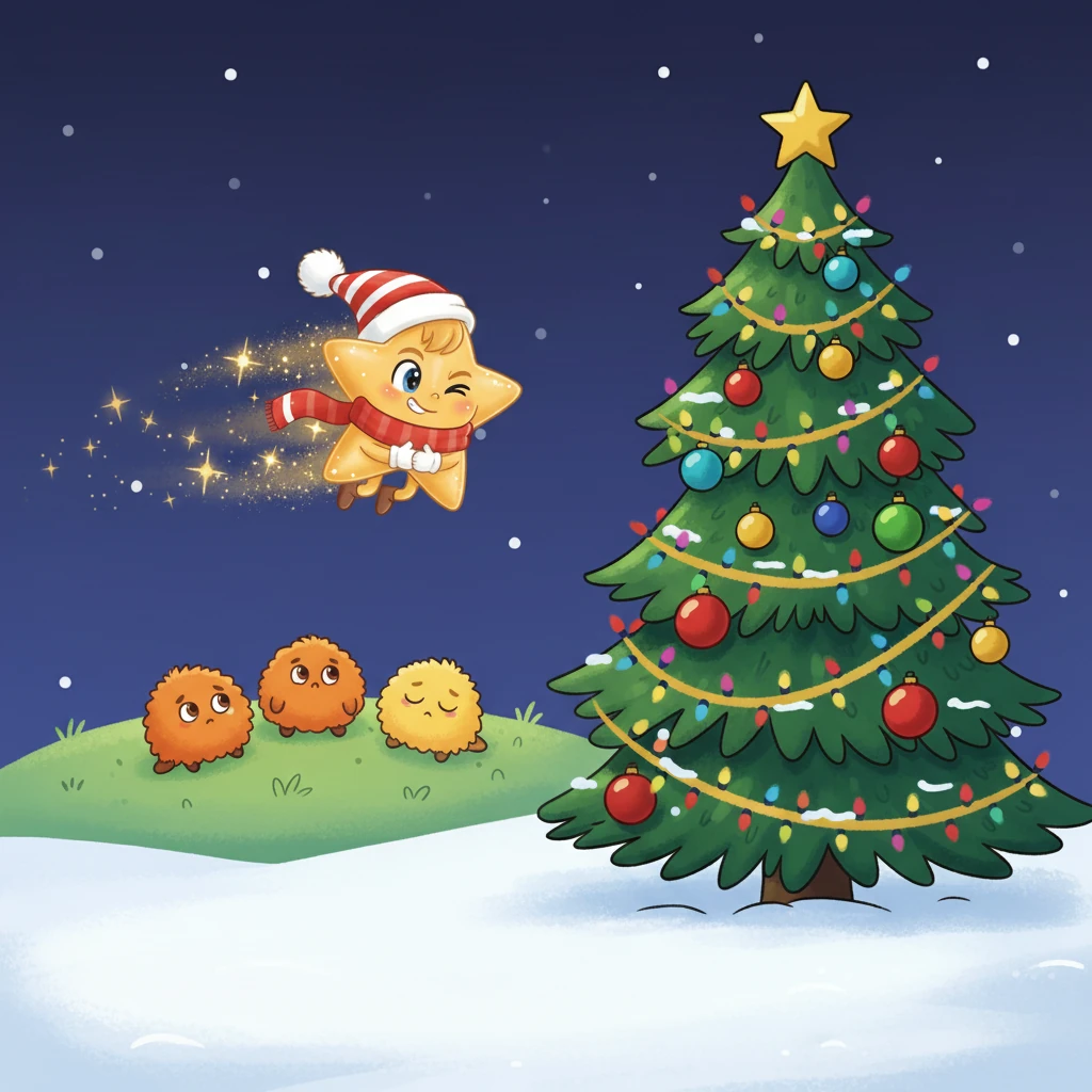 Twinkle's own light twinkled with an idea. It smiled a tiny, hopeful smile. "Don't worry, Rudolph! I'll bring you some love!" And with a determined little wink, Twinkle zipped off, ready for a magical adventure.