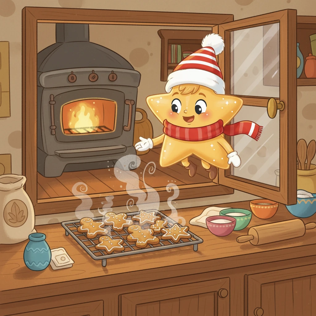 Twinkle then peeked into a kitchen where fresh gingerbread cookies were baking. The comforting scent of cinnamon and the love put into each cookie filled the air. Twinkle gathered this sweet, homely affection.