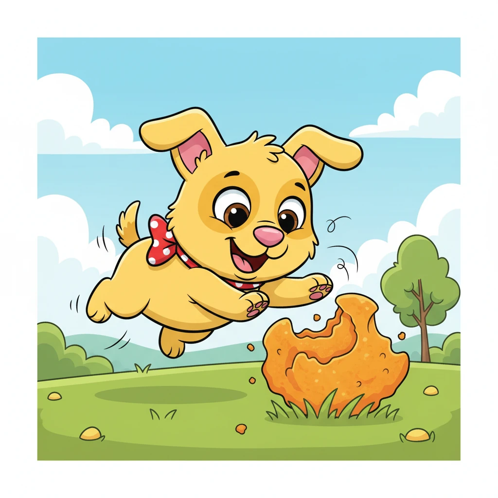 Professor Piffle was just a tiny pup, all wiggles and sniffs, with a coat the color of a sunny cheese puff. He had a playful, goofy grin and an insatiable love for crunchy, cheesy snacks. From the moment he could totter, his little nose was always twitching for a cheesy aroma.