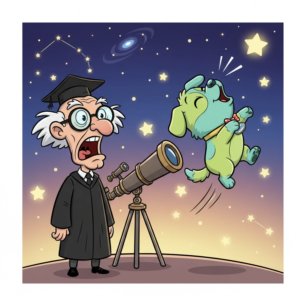 One day, a grumpy professor challenged Piffle with a complex puzzle about the stars. Piffle listened intently, then, with a playful leap, he pointed his nose skyward and barked a series of barks that, when translated, formed a perfect explanation. The professor's jaw dropped.