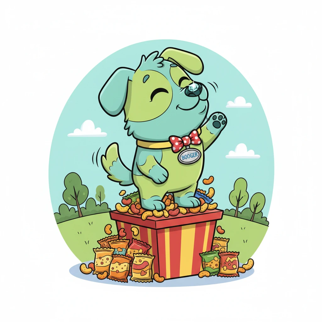 From that day on, Professor Piffle was officially known as the Smartest Dog in the World! He had his own little podium, often piled high with colorful cheese puff bags. Despite his celebrity, he greeted everyone with a happy tail wag and an eager sniff.