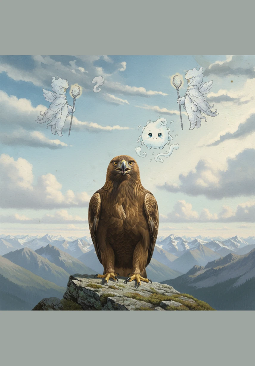 The higher he floated, the more the world opened up, revealing sparkling rivers and distant forests he had never seen before. The terrifying heights transformed into a feeling of weightless freedom, and Cirrus felt himself growing lighter and brighter with every inch he rose.