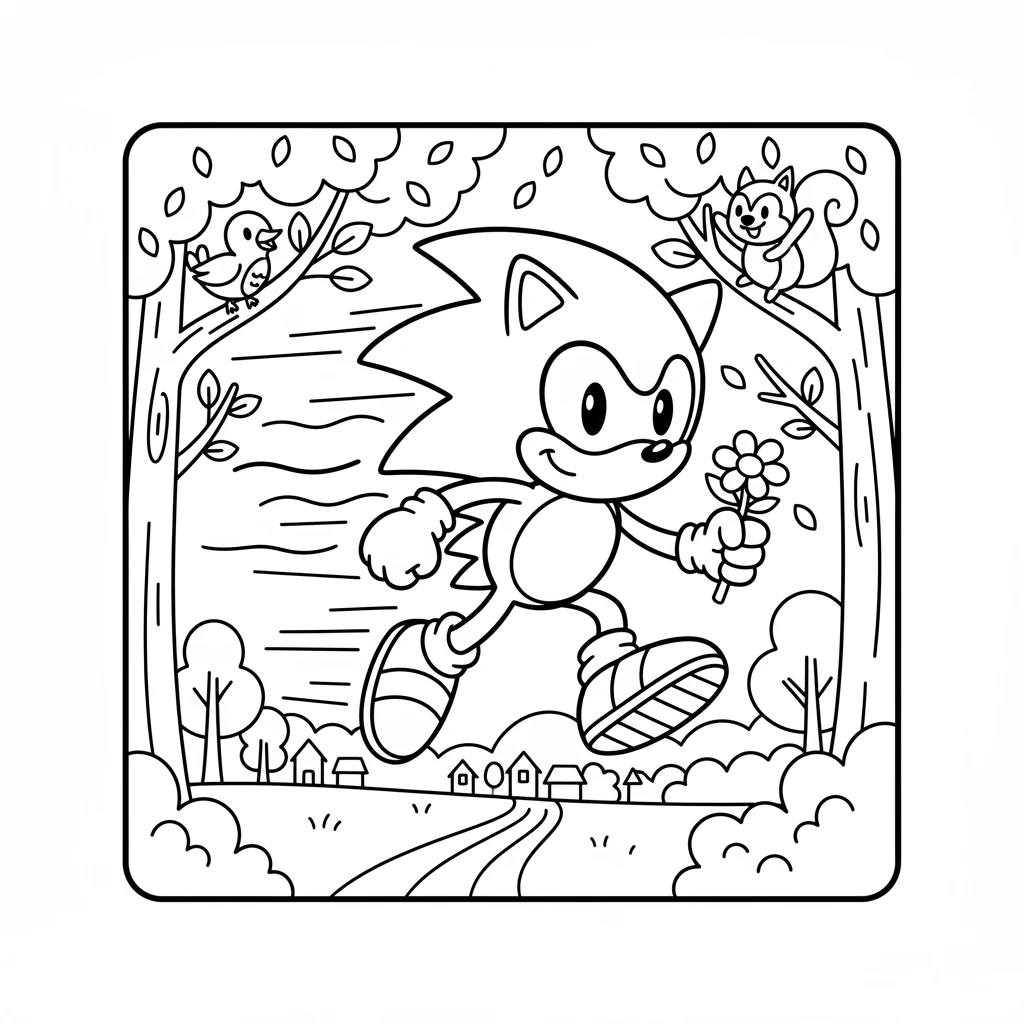 sonic coloring page - 涂色本