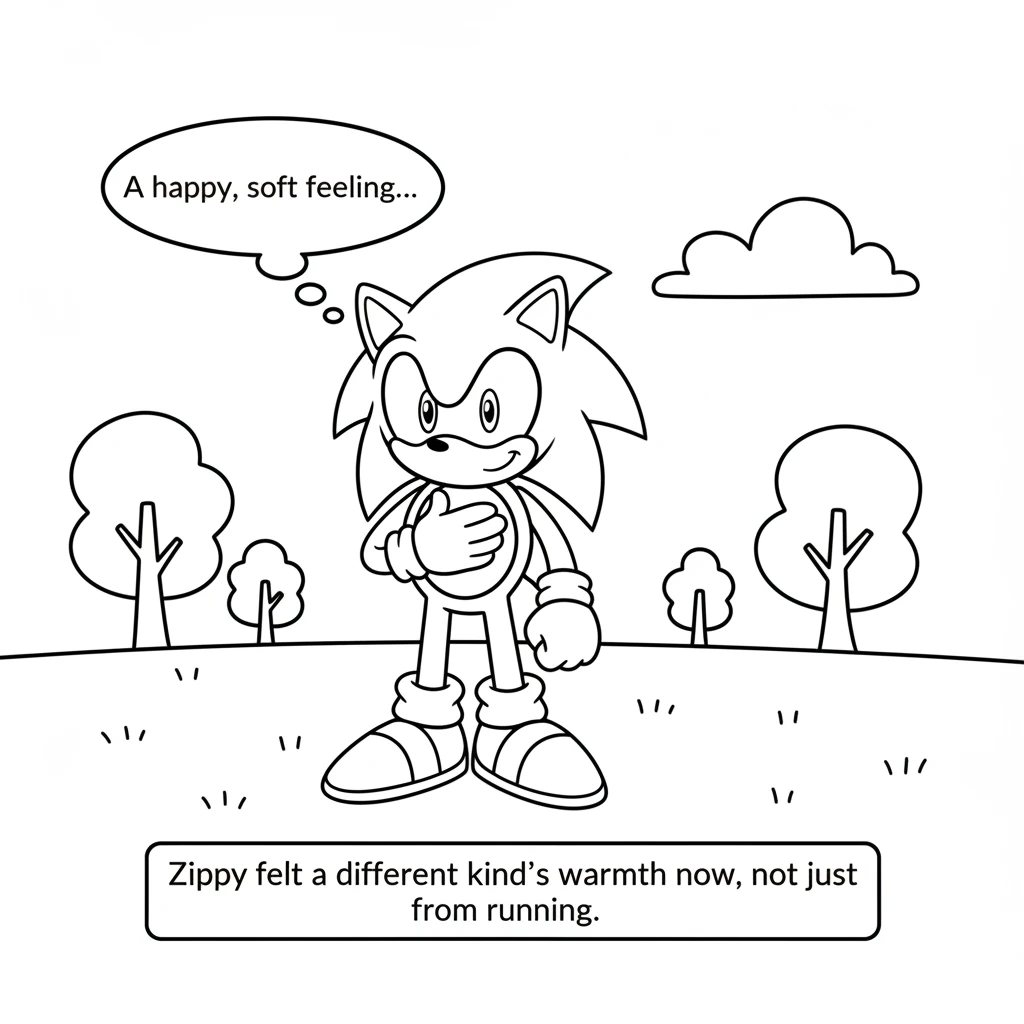 Zippy felt a different kind of warmth now, not just from running. It was a happy, soft feeling, knowing he had made someone's day better.