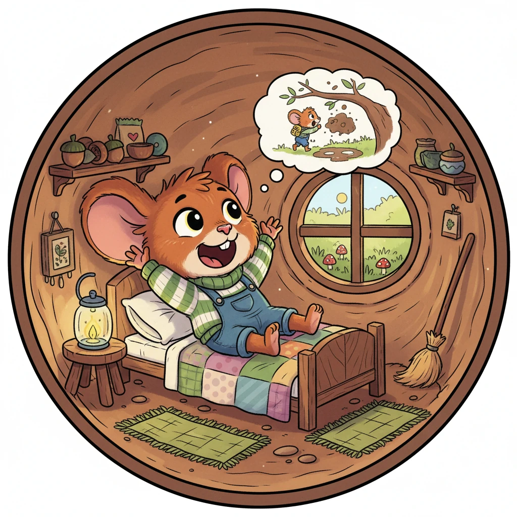 Pip Puddlefoot, a small creature with a twinkle in his eye, woke up in his perfectly tidy burrow. But today, his heart yearned for something a little less neat and a lot more wild. He dreamed of grand adventures and perhaps, just a tiny bit of glorious grime.