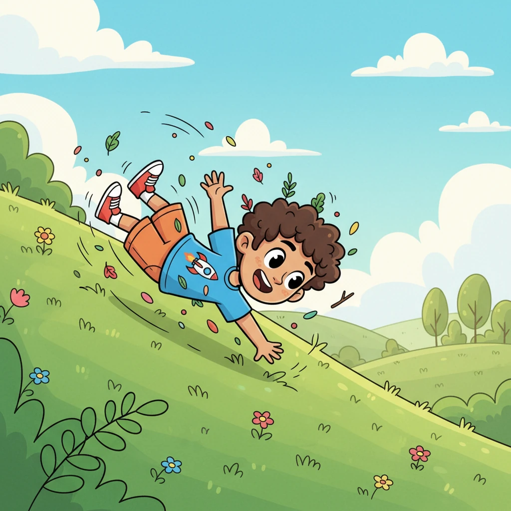 Next, a grassy hill called his name. Pip tumbled and rolled, collecting an assortment of soft leaves, tiny twigs, and delicate flower petals. He was transforming into a living, breathing tapestry of nature's treasures.