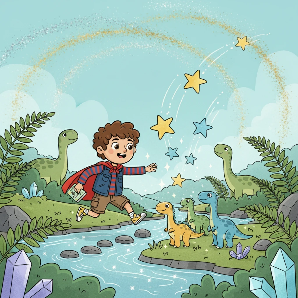 Kojo explora la vallée, découvrant que les dinosaures étaient protégés par des étoiles magiques. Ces étoiles, tombées du ciel, leur donnaient des pouvoirs extraordinaires et les maintenaient en sécurité.