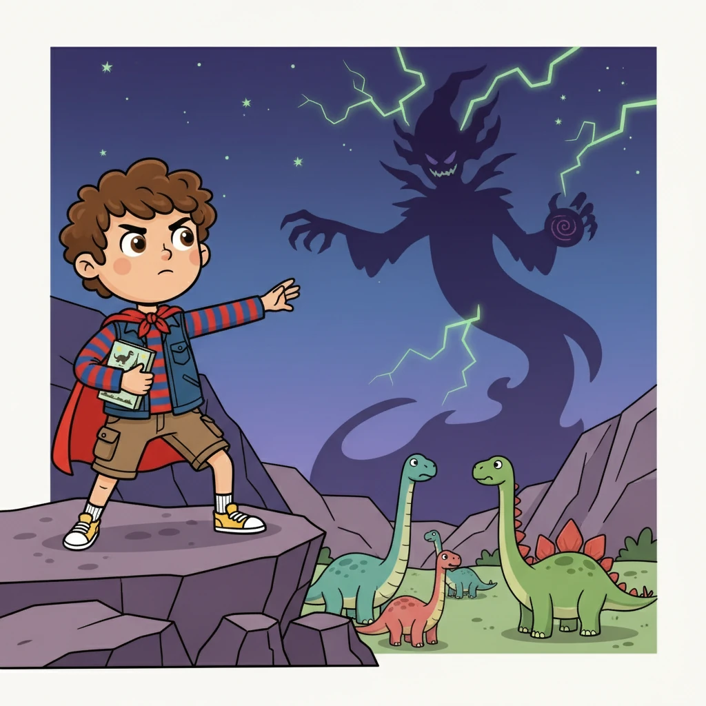 Mais une ombre menaçante planait sur la vallée. Un sorcier maléfique, voulant voler les étoiles, cherchait à détruire la paix des dinosaures. Kojo savait qu'il devait agir vite.