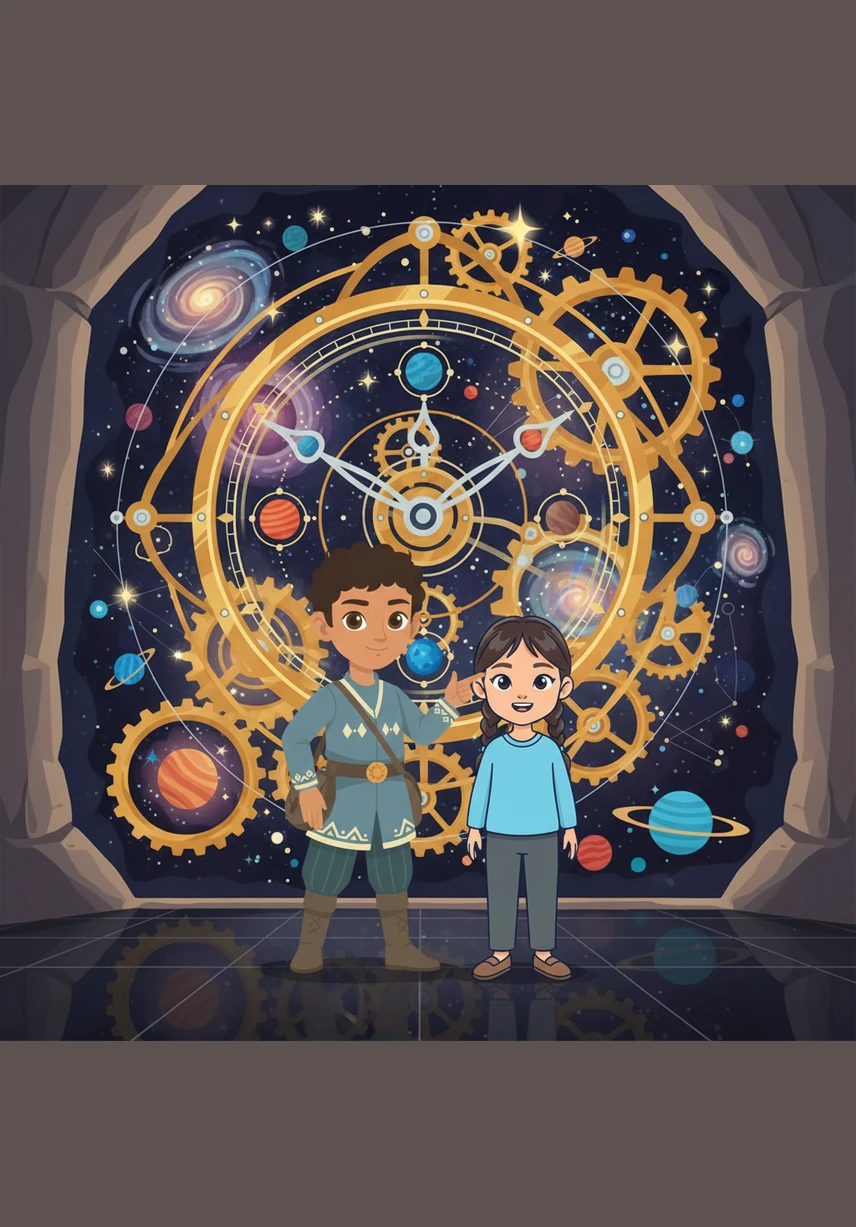 Арман алып ғарыштық сағаттың механизмін тамашалап, уақыт пен қозғалыстың тығыз байланысын сезінді. Планеталар мен жұлдыздардың белгілі бір заңдылықпен айналуы оған ғаламның ұлылығын көрсетті.