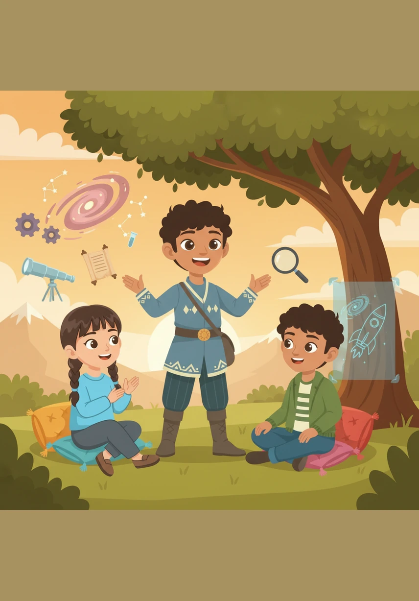 Саяхатын аяқтаған Арман достарына өз көргендерін қуана айтып берді. Енді ол әлемнің құпияларын ашатын болашақ үлкен ғалым болуды армандайды.