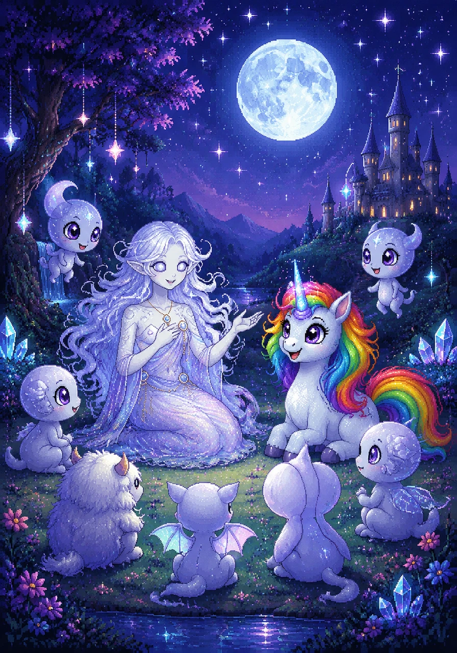 Back in her magical land, Luna shared her incredible adventure with all her friends, inspiring them to always follow their biggest dreams. Every night since, when the moon glows in the sky, Luna smiles up at it, remembering her magnificent journey among the stars.