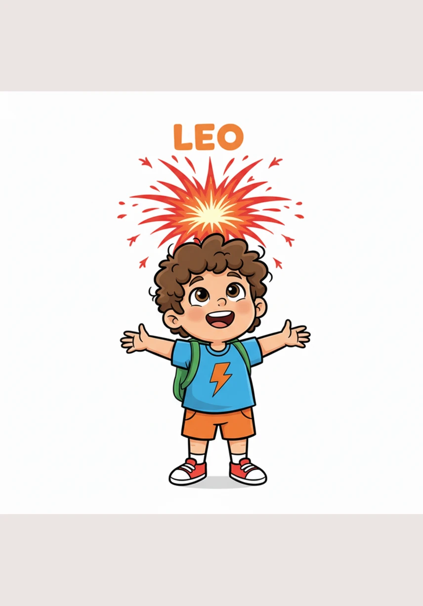 Suddenly, a red, crackling firework named Anger pops up, making Leo’s hands feel tight and his face feel very hot. To help Anger settle down, Leo practices Balloon Breathing, puffing his cheeks out and exhaling slowly to let the fiery heat escape into the air.