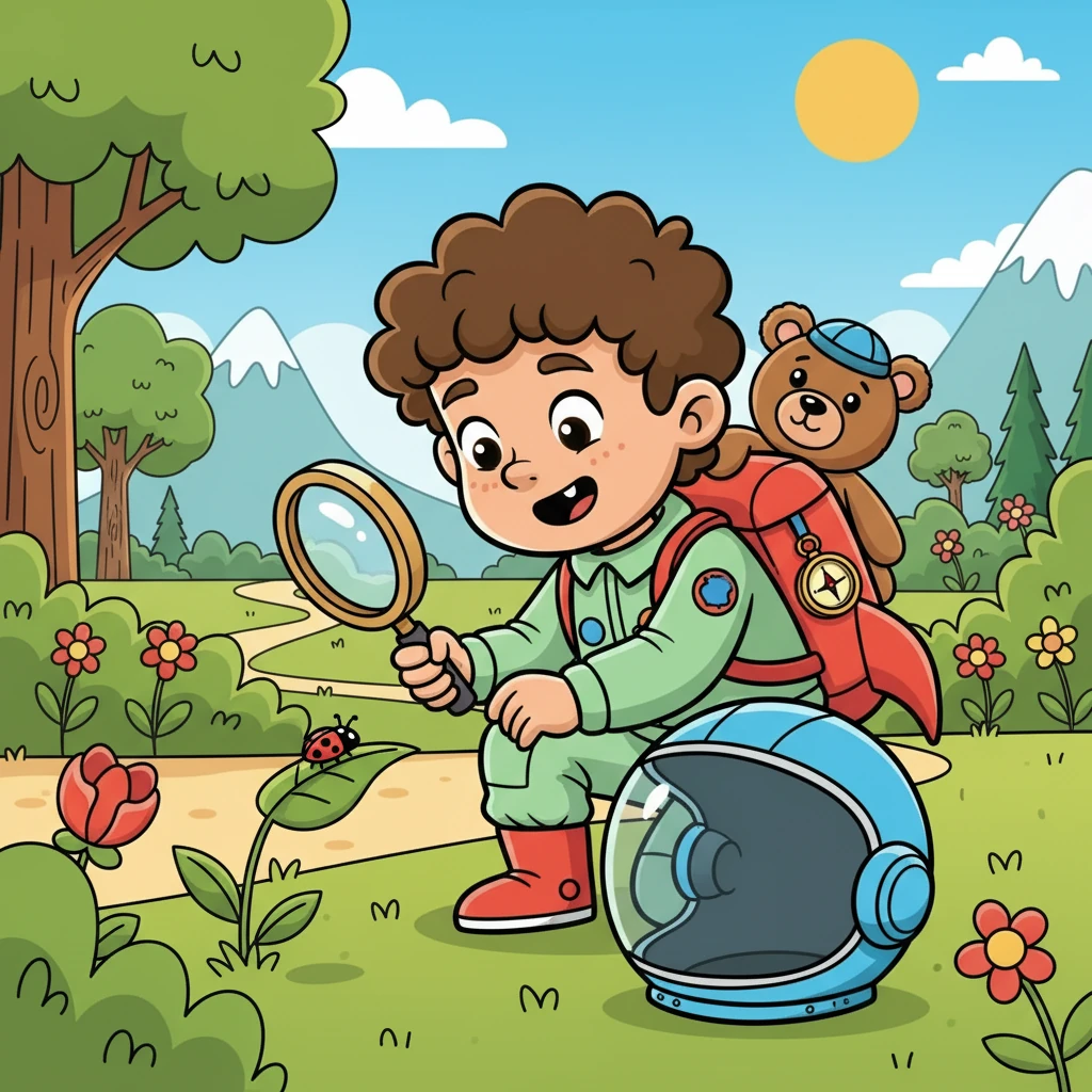 One sunny morning, Leo decided it was time to turn his dreams into reality. He packed a small backpack with a compass, a magnifying glass, and his favorite teddy bear, Captain Snuggles. He was ready!