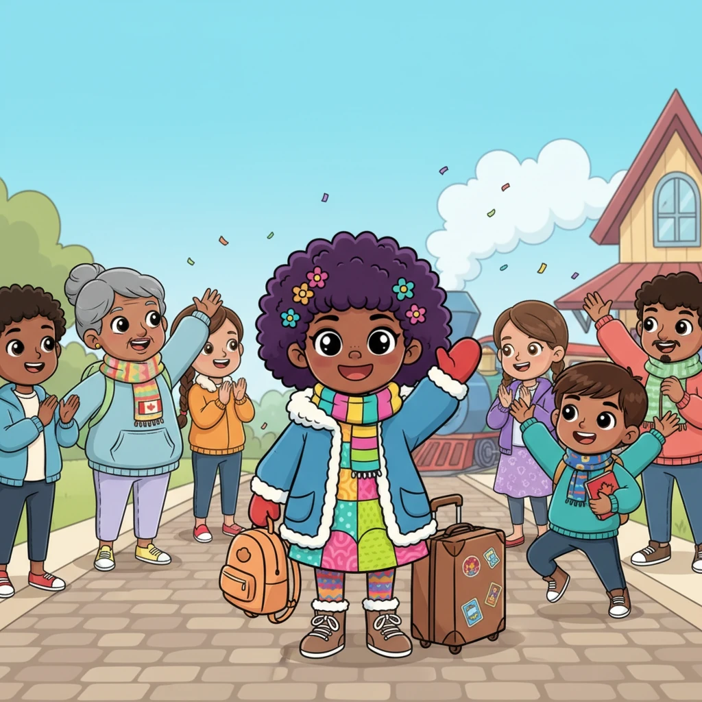 The day arrived for Nia to embark on her grand journey, saying heartfelt goodbyes to her community and loved ones. With a suitcase full of hopes and a heart full of courage, she waved goodbye, ready for the exciting path ahead. Her friends and family cheered her on, wishing her well on her big move.