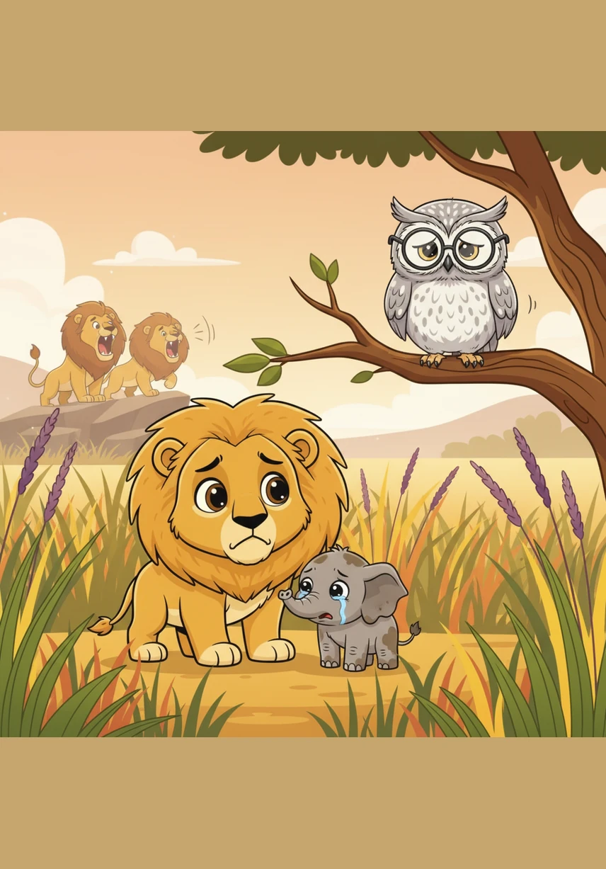 Leo was a lion with a magnificent golden mane, but he had a big secret: he was terrified of roaring. While the other lions in the savanna practiced their powerful roars, Leo preferred silence and hid among the colorful tall grass.