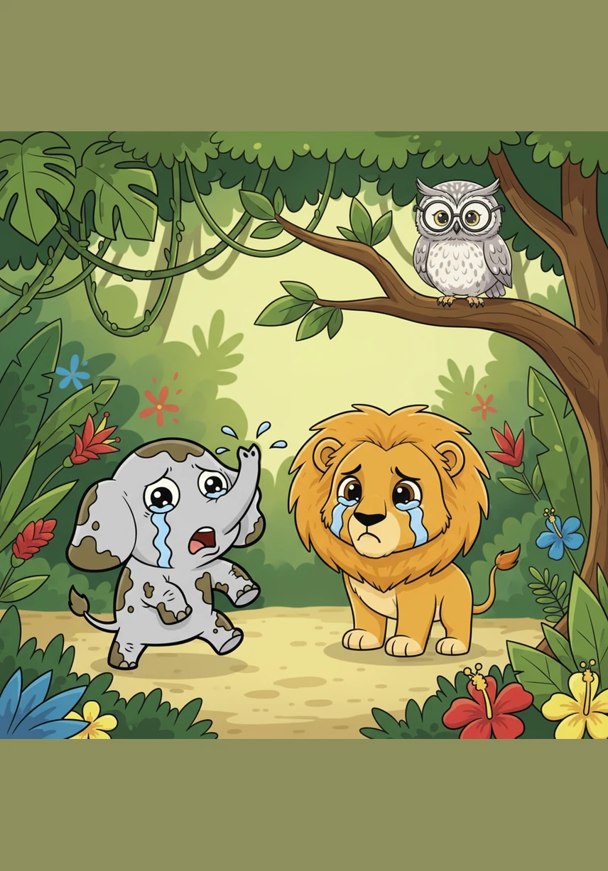 In the middle of the chaos, a small elephant calf got separated from his mother and became stuck in a deep mud puddle. He struggled to get out, but the mud pulled him down further, and he began to cry out for help.