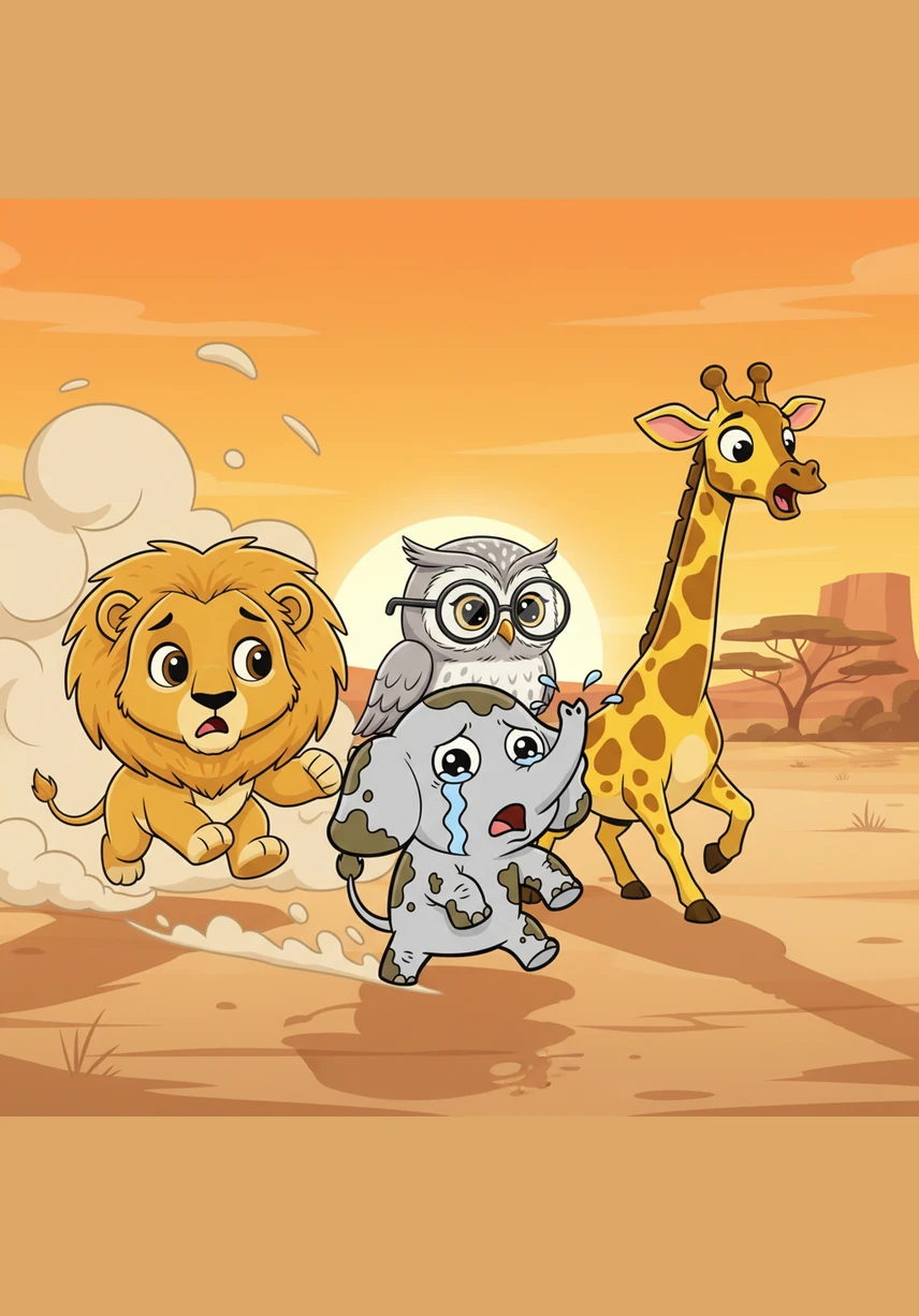 With all his might, Leo let out a firm roar to call for the other animals' attention and helped pull the calf out of the thick mud. It wasn't the loudest roar in the savanna, but it was the bravest roar anyone had ever heard.