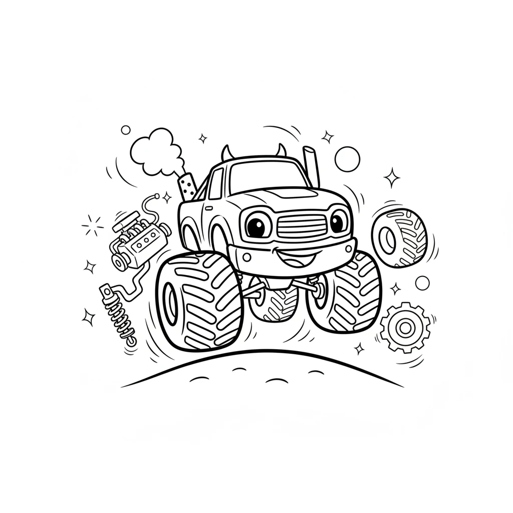 monster truck coloring page