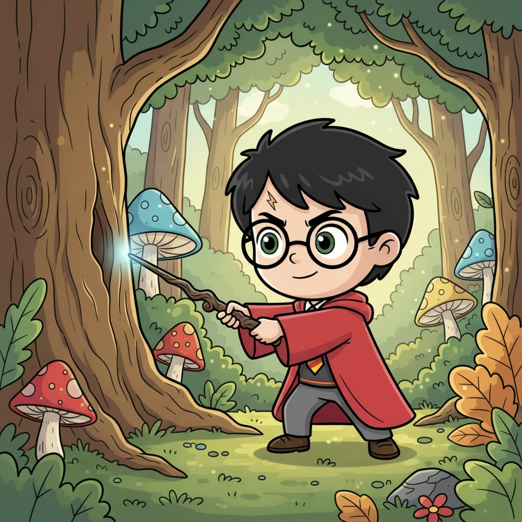 אורן, בנחישות של גיבור אמיתי, החליט שעליו להחזיר את הסדר ליער. הוא שלף את שרביטו מעץ אלון מלוטש, קצהו זוהר באור כחלחל. פניו היו נחושות, מוכנות לכל אתגר קסום.