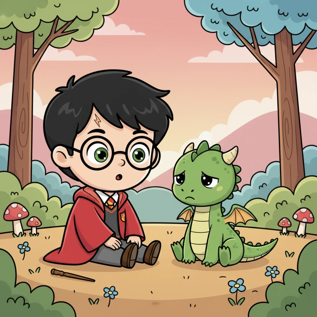 אורן שם לב לדרקון הירוק הבודד. הוא הבין שאולי דרך אחרת טובה יותר מלחשים. הוא התקרב אל הדרקון בעדינות, התיישב לידו ושאל בקול רך, 'למה אתה עצוב, דרקון קטן?'